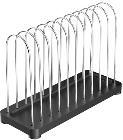 BUBEFSKD Soporte de metal para discos de vinilo con 10 compartimentos, base estable y resistente a la corrosión, decoración del hogar, almacenamiento compacto, estante moderno para discos de vinilo