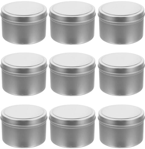 Mikikit 9pezzi Barattolo Vuoto per Candele in Latta Contenitore Rotondo da Barattoli per Conservare Candele Fai da Te Scatole Regalo Riutilizzabili