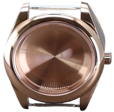1 st 36 mm 39 klockfodral med rund kant Safirkristall for Miyota 8215 Ersättningstillbehör(Rose Gold A,39mm 8215)