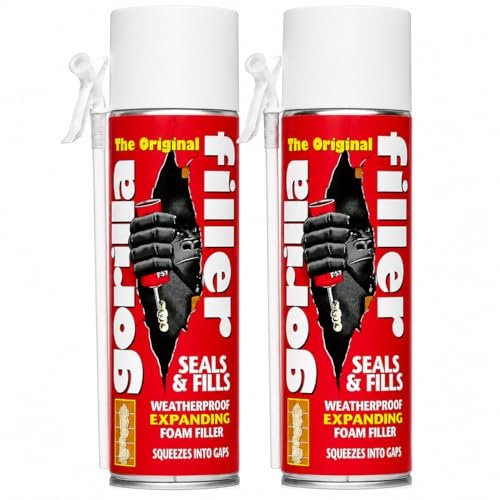 Gorilla Expanding Foam Filler 500ml – Weatherproof Gap Filler & Sealant for Filling, Sealing & Insulating Gaps, Cracks, Cavities & Holes, Strong Adhesion, Indoor & Outdoor Use (2)