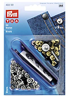Prym 403101 Nieten Messing 9 mm silberfarbig/alteisen