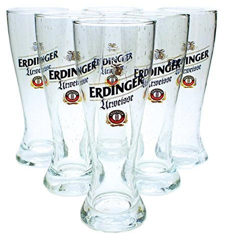 Urweisse 6 Erdinger Weißbräu Weißbiergläser Gläser 0,5 Set - geeicht