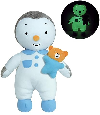 JEMINI | Peluche T'CHOUPI Luminou | 25 Cm | Brille Dans le Noir | Fonctionne Sans Piles | Doudou Veilleuse qui s'éteint Lentement | Douce | Licence Officielle | Idée Cadeau Bébé Dès La Naissance