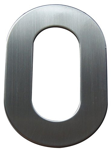 Alpertec 35150101K1 Numero civico n. 0 in Acciaio Inox Satinato, Altezza 120 mm, Viti e tasselli Inclusi, Taglia unica