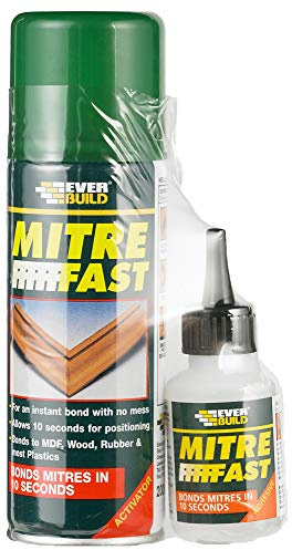 Everbuild Mitre Fast Instant Bonding Adhesive Kit 50g Adhesive 200ml Activator