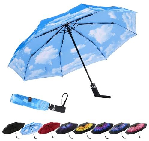SY COMPACT Automatic Windproof Umbrellas Strong Umbrella in Rain and Sun for Women and Men