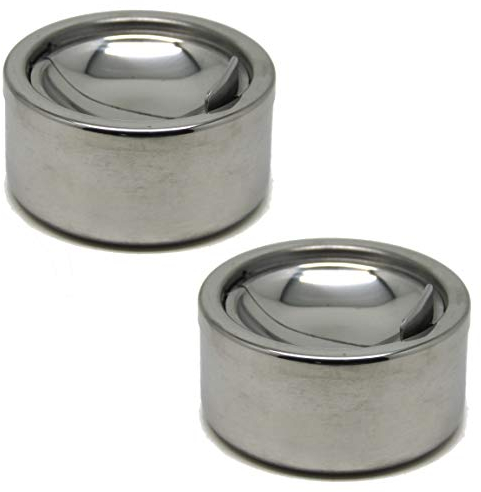 Bada Bing 2er Set Aschenbecher Rund Edelstahl Ca. D.11,5 cm Klappascher Sturmascher Modern Edel 18