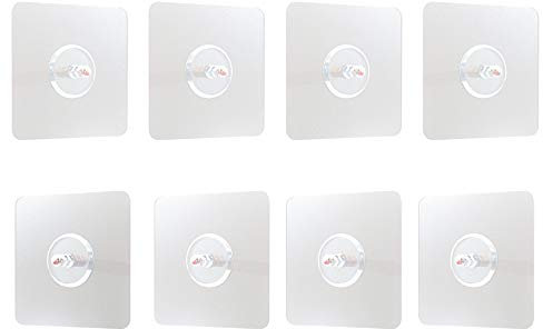 CCUCKY 8 piezas Clavos de Suspensión Autoadhesivos Desmontables, Gancho de Tornillo Montado en la Pared sin Perforaciones, para Baño, Cocina