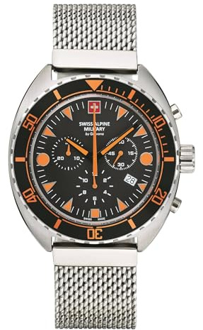 Swiss Alpine Military Herren Uhr Chronograph Analog Quarz 7066.9 Edelstahl
