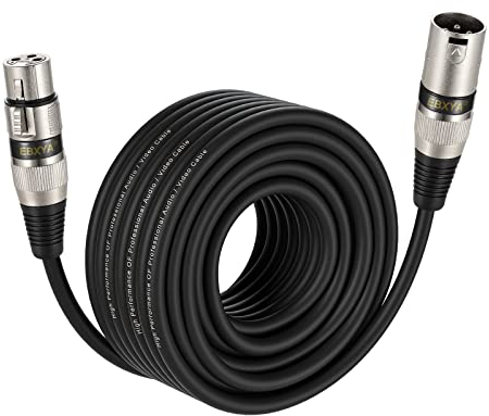 EBXYA XLR-Kabel Mikrofonkabel, 20 m Stecker auf Buchse, 3-polig, symmetrisches XLR-Kabel, DMX-Patchkabel