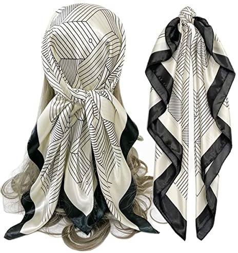 FAIRYGATE Seide Schal Damen Halstücher Seidentuch Schals Halstuch Seidenschal Scarf Bandana Taschentuch Handgelenk Kopftücher Einheitsgröße 78