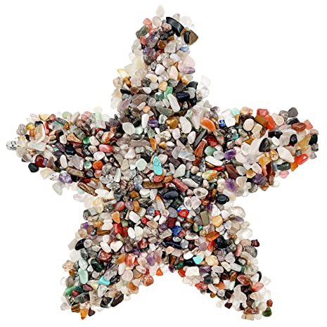 0.88lb / 400g Petit Naturel Forme irrégulière Cristal Quartz Roche Noyé Copeaux Pierre concassée Guérison Reiki Cristal Pierres précieuses pour Vases de jardin Plantes Décoration (Multi)