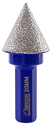 SHDIATOOL Diamant-Fasenfräser 35 mm HEX-Schaft Senkbohrer für Fliesen, Marmor, Keramik, Feinbearbeitung, Reinigung, Vergrößerung vorhandener Löcher