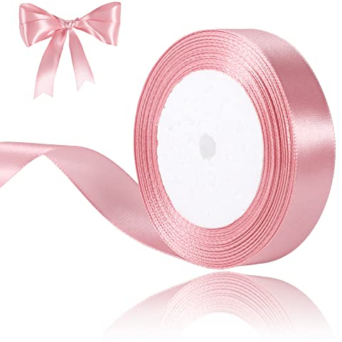 Geschenkband Rosa, 22m x 2cm Satinband Rosa Schleifenband Hochzeit Dekoband für Geschenkverpackung Basteln Geburtstag Hochzeit Deko Taufe