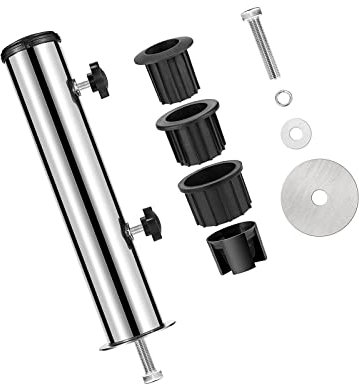 kowaku Base per ombrellone Supporto per Ombrellone 60mm da terrazza in Acciaio per Cortile, Giardino, banchine all'aperto, Spiaggia, Singolo Foro Fisso