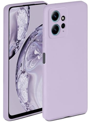 ONEFLOW Mjukt fodral kompatibelt med Xiaomi Redmi Note 12 (4G)-fodral av silikon, upphöjd kant för skärmskydd, två lager, mjukt mobiltelefonfodral – matt syren