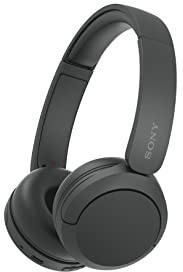 Sony WH-CH520 Wireless Bluetooth On-Ear Headphones with Microphone, Up to 50 Hours Battery Life with Quick Charge Function, Includes USB-C Charging Cable - Black - International Version (No Warranty)