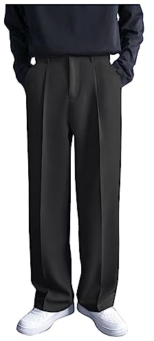 ZRYAZQ Hosen Herren Chino Hose Regular Fit Schwarz Straight Anzug Hosen Für Herren Weit Freizeit Arbeitshosen Männer Business Hose Männer Anzughose Slim Fit Outdoor Herrenanzug Anzughose