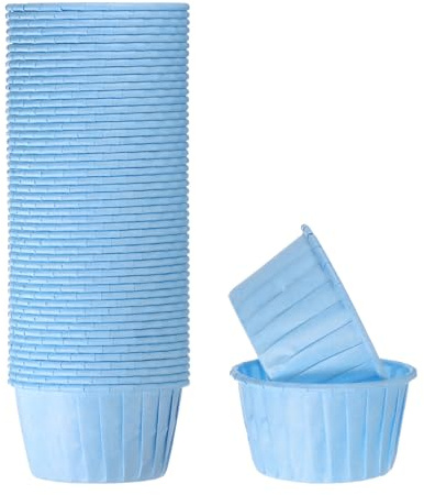 sourcing map 50 pirottini per cupcake, 99,2 g, in carta oleata, usa e getta, per matrimoni, compleanni, Natale, dessert, colore: blu