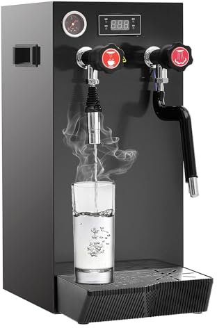 YOtat Mousseur À Lait Polyvalent Commercial 2200 W, Machine À Mousser l'eau Bouillante À Vapeur Entièrement Automatique De 8 L, Mousseur À Lait pour Café Au Lait, Ce/Fcc/CCC/Pse