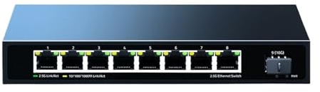 Switch di rete a 8 porte da 2,5 GbE Switch Ethernet da 2,5 Gbps Slot SFP+ da 10 Gb Home Lab Switch Plug and Play non gestito for piccole impostazioni (Color : UK Adapter)