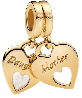 LaMenars 14K Gold Charm Anhänger,passt Europa Charm Armband Halskette | Vergoldeter Anhänger 925er Sterling Silber mit Zirkonia,Geschenke für Frauen