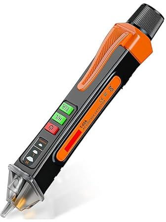 BRAVECOW Stromprüfer spannungsprüfer，AC Berührungsloser spannungsprüfer12-1000V/48V-1000V, prüfstift elektro,Taschenlampen-Spannungsprüfer mit Licht und akustischer Summer