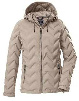 killtec Donna Giacca trapuntata/funzionale in piuma d'oca con cappuccio KOW 23 WMN QLTD JCKT, hell taupe, 40, 43305-000