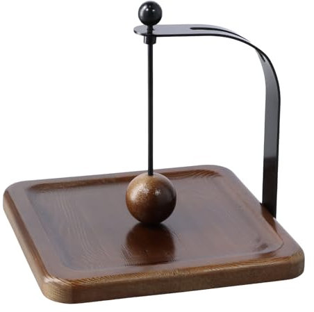 Focenat Serviettenhalter, Serviettenspender Holz, Serviettenständer mit Holzsockel, Rustikaler Serviettenhalter für Picknick, Café, Zuhause, Küche, Restaurants, 17.5 x 17.5 x24 cm