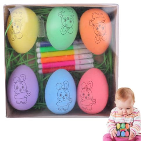 Gvblkq Peinture des œufs de Pâques, kit de teinture d'œufs de Pâques, kit de coloration pour œufs de Pâques, œufs de Pâques à peindre, panier de Pâques, kit d'œufs de Pâques, teinture d'œufs, kit