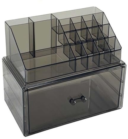 HUNETC Makeup Organiser Desktop drawer-type cosmetics storage box multi-layer transparent acrylic storage shelf multi-functional lipstick box Multi-Function Cosmetics Storage for Vanity