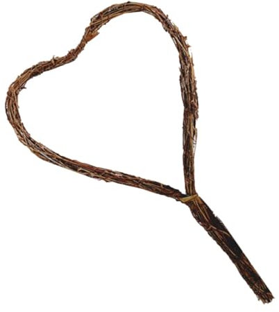 MAGICLULU Herzförmiger Rattan-Kranz Mit Praktischem Griff Natürlicher Dekorationskranz Für Valentinstag Hochzeit Und Heimdekoration Durchmesser Handgefertigt Aus Nachhaltigem Material