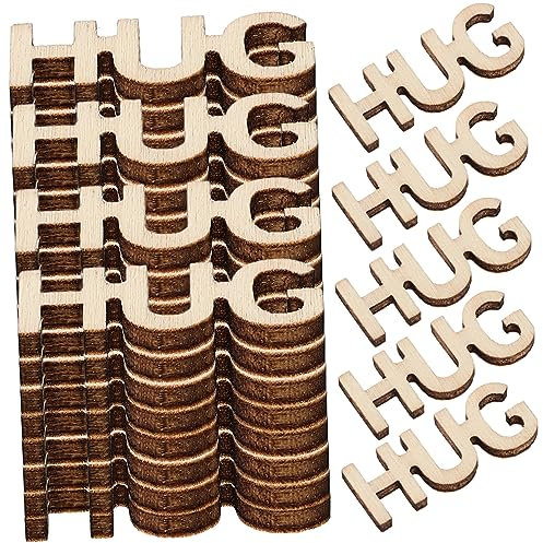 SHINEOFI 100stücke Holz Umarmung Buchstaben Für Diy Dekoration Handgefertigte Umarmungsausschnitte Für Valentinstagsgeschenke Und Dekorative Umarmungsstücke Langlebig Und Sicher Anwendung