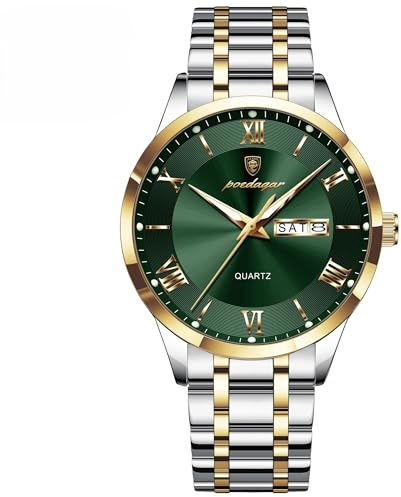 Poedagar Luxury Fashion Men Watches Waterproof Luminous Date Week Man Wristwatch Sports Stainless Steel Quartz Men's Clock