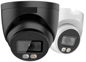 VEKELETE 8MP IP Camera 4K PoE Mini Dome Built-in Mic IP67 Smart Dual Light Ful-Color IR Surveillance Video IPC(2.8mm,8MP Black)