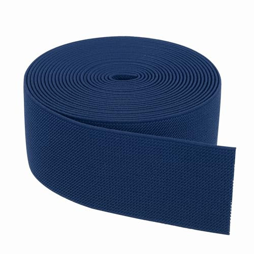 sourcing map Bandas elásticas para coser, 5 cm x 4,6 m, color azul marino, carrete elástico de alta elasticidad para pelucas, cintura, pantalones, proyectos de manualidades