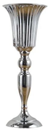 SZLIFE Centrotavola per fiori da matrimonio, portafiori, porta bouquet, portacandele per tavolo ristorante, cerimonia, Silver L 12cmx39cm
