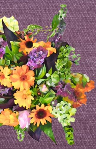 The Vine & Bloom Collection – Impressionist Watercolor Cover 3: “Golden Summer” | 5.5” x 8.5” Linen Look Paperback: Journal featuring watercolor garden bouquet with marigolds & buddleia