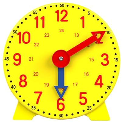 Milageto Aktivität zum Unterrichten der Uhrzeit, analoge Uhr, Lernuhren für, pädagogisches Spielzeug für im Alter von 5, 6, 7 Jahren bis zur 3, 24 Stunden