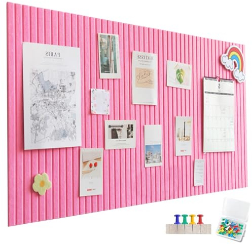 Tablón de Anuncios Grande Autoadhesivo 120x90 cm - 12 Piezas Tablón de Anuncios Decorativo de Felpa 30x30cm para tablero de fotos, tablero de visión, tablón de anuncios de corcho, decoración de pared