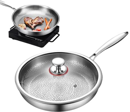 Genérico Sartén Antiadherente | Utensilio De Cocina - Plancha de Cocina con Tapa para Restaurante Hotel Apartamento