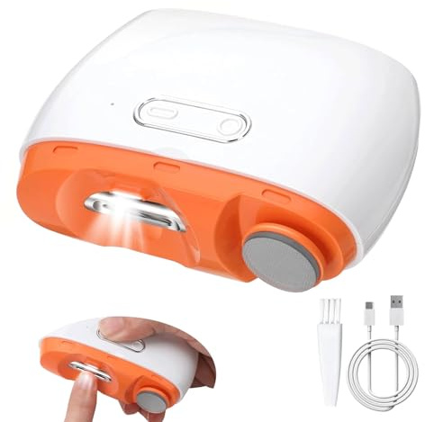 Coupe Ongle Electrique, Coupe-Ongles Électrique Automatique 2 En 1 avec lumière LED et Rangement Automatique, Rechargeable USB, Portable Lime a Ongle Electrique avec 2 Vitesses