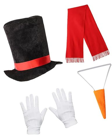 Aurgiarme Schneemann-Kostüm für Weihnachten, Winter, Frosty Hut mit Tutus-Rock, Karottennasenschal, Handschuhe, Pompons, Bälle