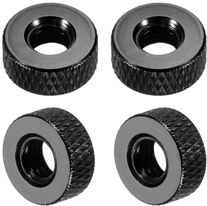 QUARKZMAN Aluminiumlegierung Rändelmuttern M6x12x5mm 4 Stück Schwarz | Befestigung Rändelmutter Metall Griffmutter Gewindeadapter für Elektronisch Geräte Industrie Maschine Baugruppe