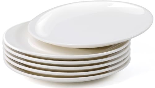 Cptoion 6 Stück Keramik Salatteller, 20 cm Dessertteller, Frühstücksteller für Salat, Dessert, Mittagessen, Porzellan Kuchenteller für Haushalt, Restaurant