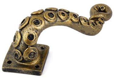 Qomcsrl Türknauf im Vintage-Stil mit Oktopus-Motiv, für Den Außenbereich, Haken für Möbel, Schubladen, Stangengriffe, Hardware, Antiker