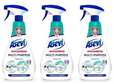 Asevi Multipurpose Disinfectant Cleaning Spray – Antibacterial & Bleach-Free Multi-Surface Cleaner – Fresh Fragance – Multipack 3 x 750 ml