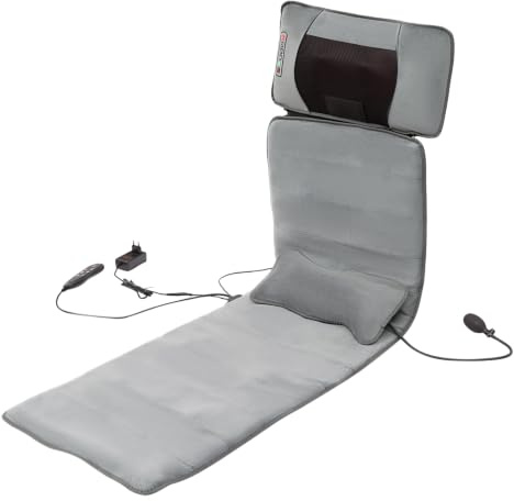 Alfombrilla de masaje de cuerpo completo con 10 motores de vibración, cojín de masaje de espalda con 9 modos, 9 intensidades, apagado automático, esterilla de masaje eléctrica con calor, 126 x 50 cm