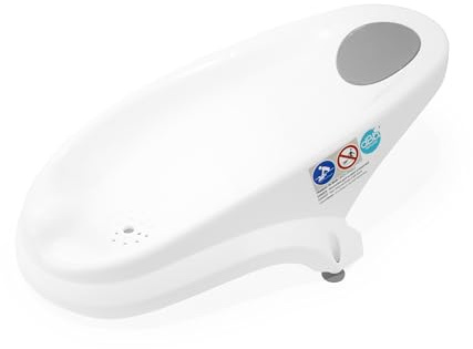 dBb Remond - Transat de Bain Bébé - Forme Ergonomique - Appui-Tête Mousse - Position Inclinée - Trou Évacuation Eau - 3 Ventouses Maintien - L50 x l23 x H25 cm - Pour Bébé 0-6 Mois - Blanc