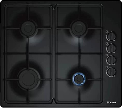 Bosch Home & Kitchen Appliances Bosch PBP6B6B60 Gas hob, 60 cm, Black, Serie 2, Built in